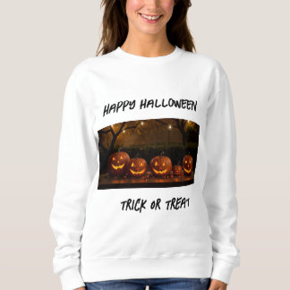Sudadera Halloween feliz, calabazas esculpidas