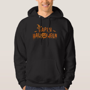 Sudadera Halloween feliz con cara de calabaza y bruja temib