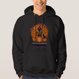 Sudadera Halloween Feliz Profesor Gato Negro Sombrero de Br