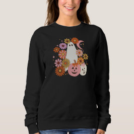 Sudadera Halloween Floral Ghost Retro