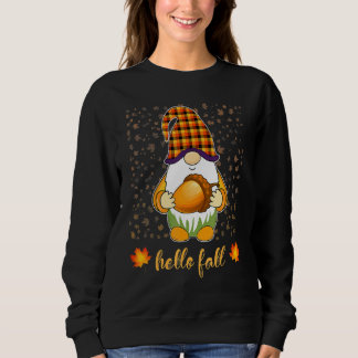 Sudadera Halloween Funny Gnome Holding Acorn Autumn Hello F