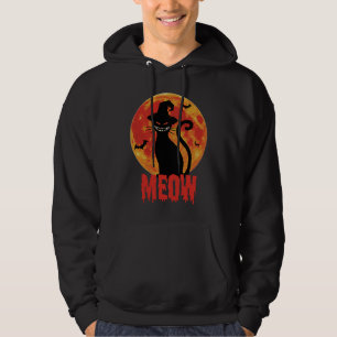 Sudadera HALLOWEEN Gato de Horror Encogido Frente a una San