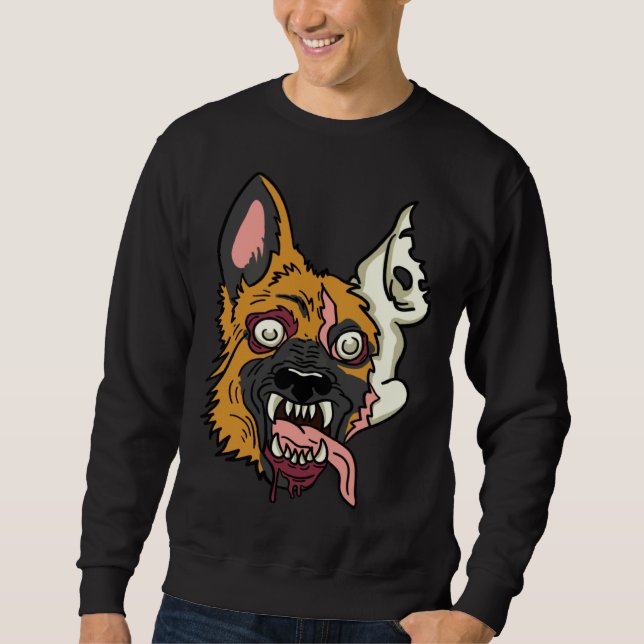 Sudadera Halloween German Shepherd Dog Zombie Monster (Anverso)