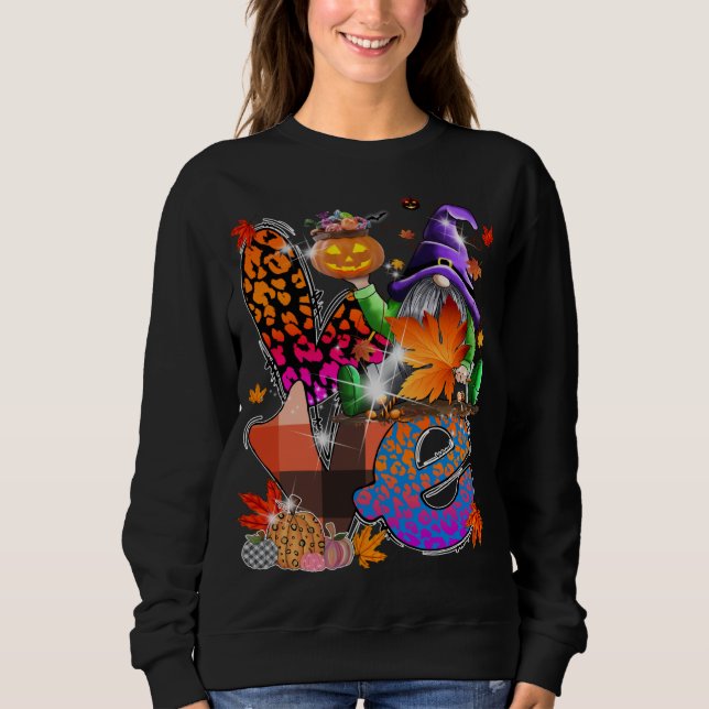 Sudadera Halloween Gnomes Cute Calabaza de Otoño Cae Gracio (Anverso)