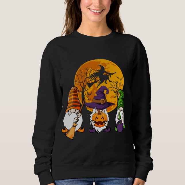 Sudadera Halloween Gnomes Cute Otoño Calabaza Caída Knomé (Anverso)