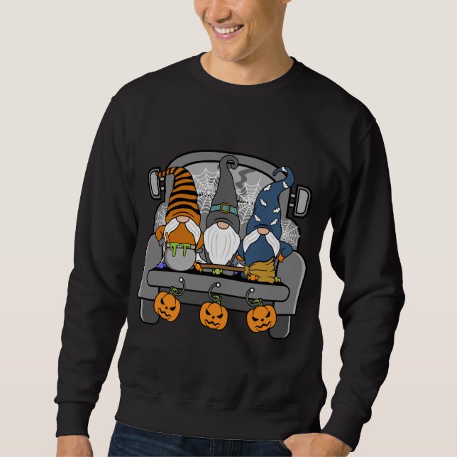 Sudadera Halloween Gnomes divertidos monstruos Testigo de e (Anverso)