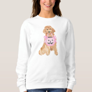 Sudadera Halloween Goldendoodle Calabaza o tratamiento