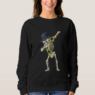 Sudadera Halloween Gorra de la Bruja Azul Skeleton Archery 