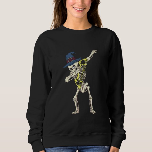 Sudadera Halloween Gorra de la Bruja Azul Skeleton Archery  (Anverso)