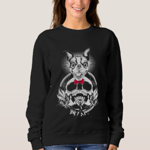 Sudadera Halloween Gracioso De La Calavera De Boston Terrie