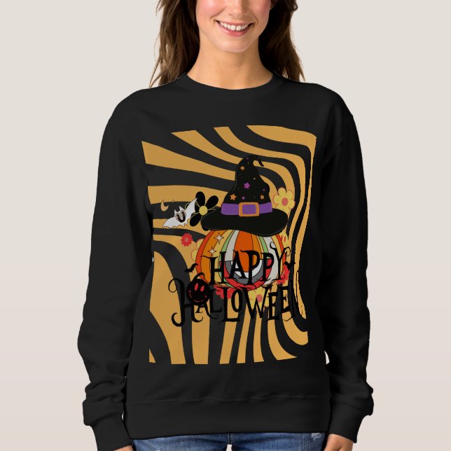 Sudadera Halloween Groovy Retro (Anverso)