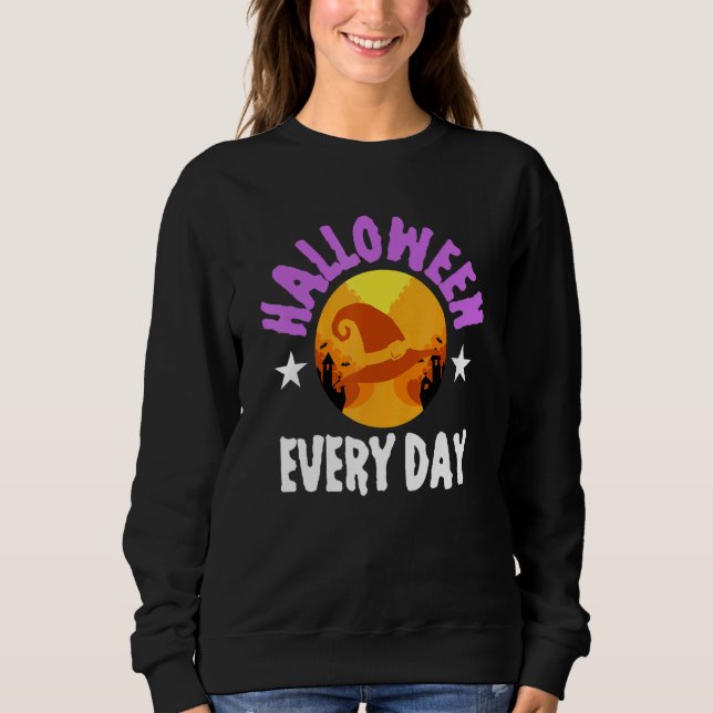 Sudadera Halloween Halloween Trato de truco diario embrujad (Anverso)