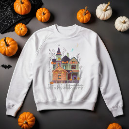 Sudadera Halloween Hauned House White