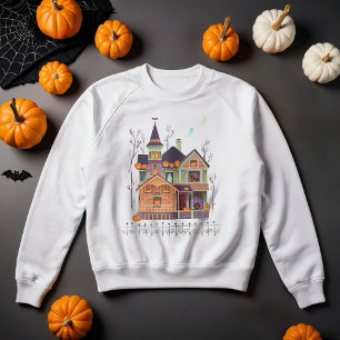 Sudadera Halloween Hauned House White