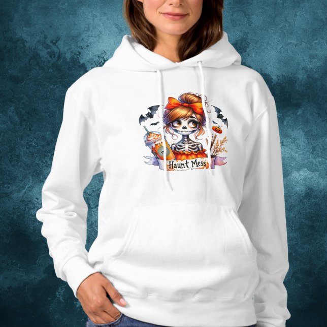 Sudadera Halloween Haunt Mess Coffee Skeleton Spooky Person (Subido por el creador)