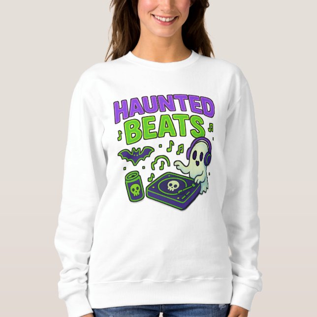 Sudadera Halloween Haunted Beats Clothes Spooky DJ unisex (Anverso)