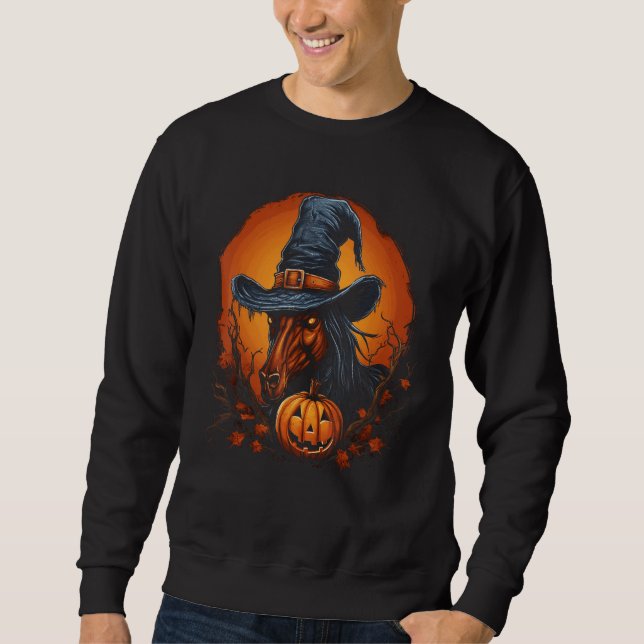 Sudadera Halloween Horse Witch Calabaza disstume ecuestre J (Anverso)