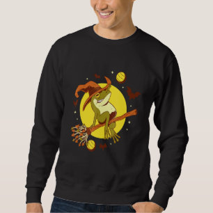 Sudadera Halloween I Frog Witch Creepy Broom Fiesta Celebra