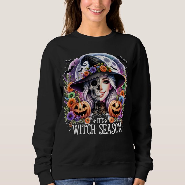 Sudadera Halloween-"It's Witch Season" - Sweatshirt Dark (Anverso)