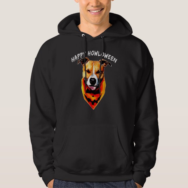 Sudadera Halloween Jack O Lantern Pitbull Funny Dog Hallowe (Anverso)