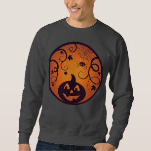 Sudadera Halloween Jack o linterna cara de calabaza y araña