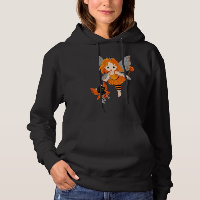 Sudadera Halloween Little Orange Fairy With A Black Cat (Anverso)