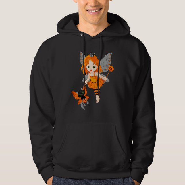 Sudadera Halloween Little Orange Fairy With A Black Cat (Anverso)