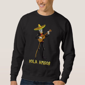 Sudadera Halloween mexicano Hola Amigos Cos de guitarra