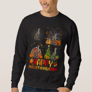 Sudadera Halloween Navidad Galgo Perro Hallothanksmas