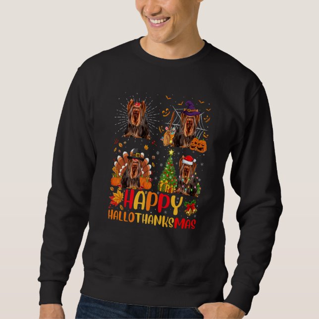 Sudadera Halloween Navidad Yorkshire Terrier Perro Hallotha (Anverso)