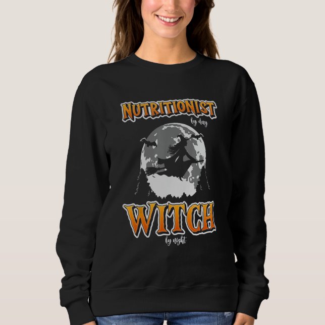Sudadera Halloween Nutricionista bruja graciosa nutrición (Anverso)