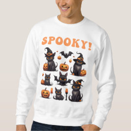 Sudadera Halloween para adolescentes y parejas con gatos fa