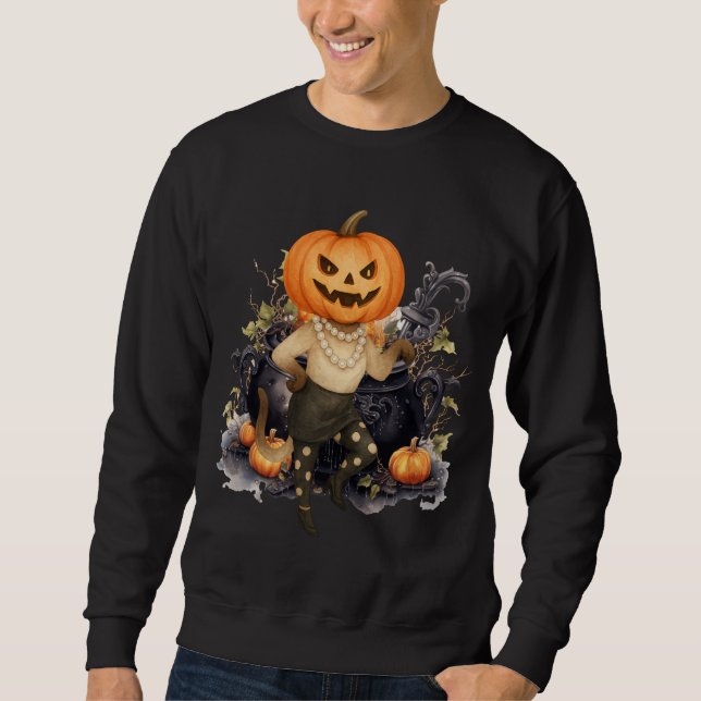 Sudadera Halloween Party by Siamese Cat Pumpkin (Anverso)