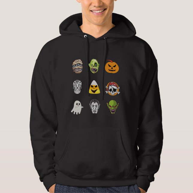 Sudadera Halloween Pirate Skeleton Zombie Mummy graciosa ca (Anverso)