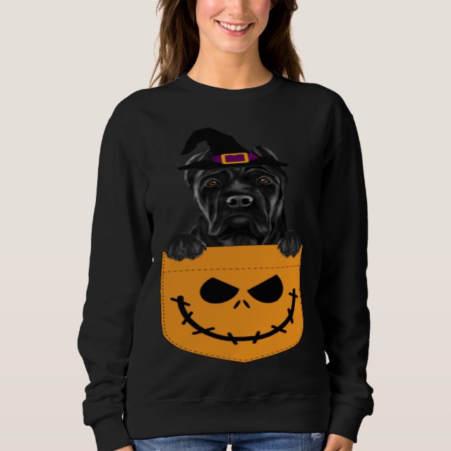 Sudadera Halloween Pocket Cane Corso Scary Jack O Lantern (Anverso)