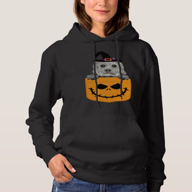 Sudadera Halloween Pocket Dandie Dinmont Terrier Scary Jack (Anverso)