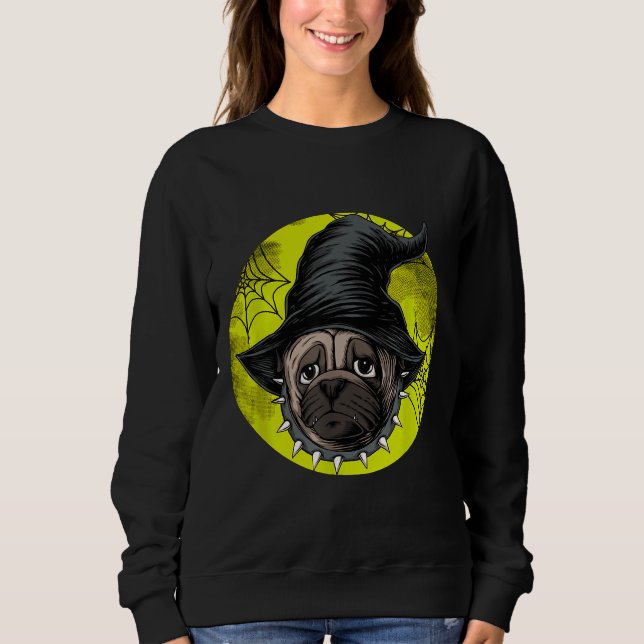 Sudadera Halloween Pug Dog Amantes Calabaza Grunge Jack O L (Anverso)