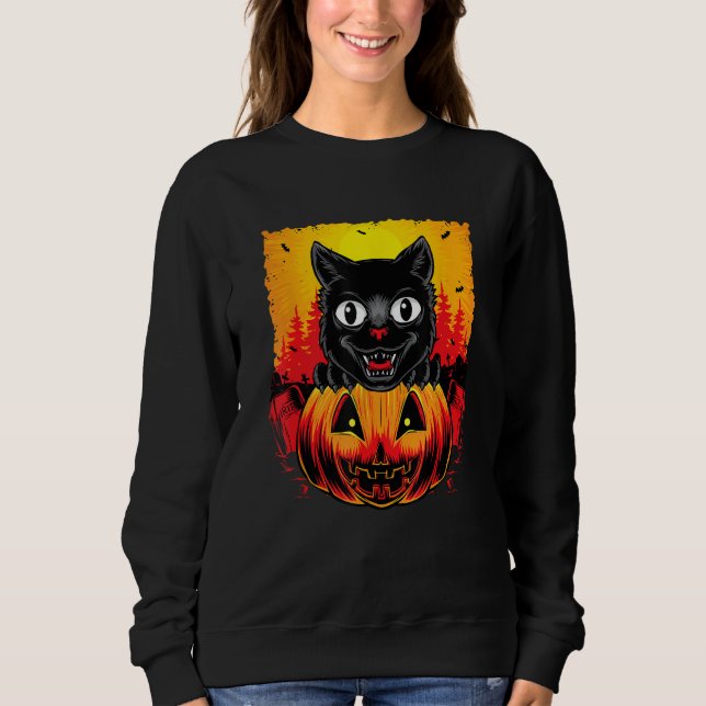 Sudadera Halloween Pumpkin Cat (Anverso)