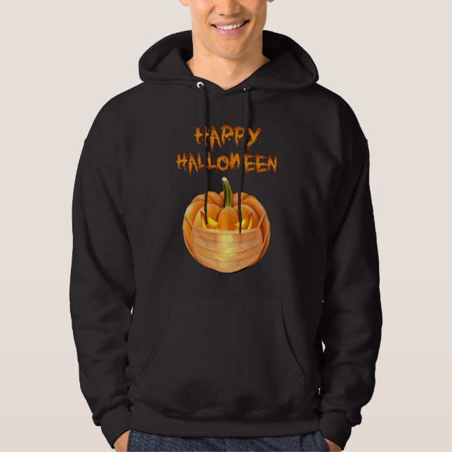 Sudadera Halloween Pumpkin Wearing Face Mask Funny Jack O L (Anverso)