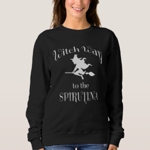 Sudadera Halloween Pun Witch Way To the Spirulina