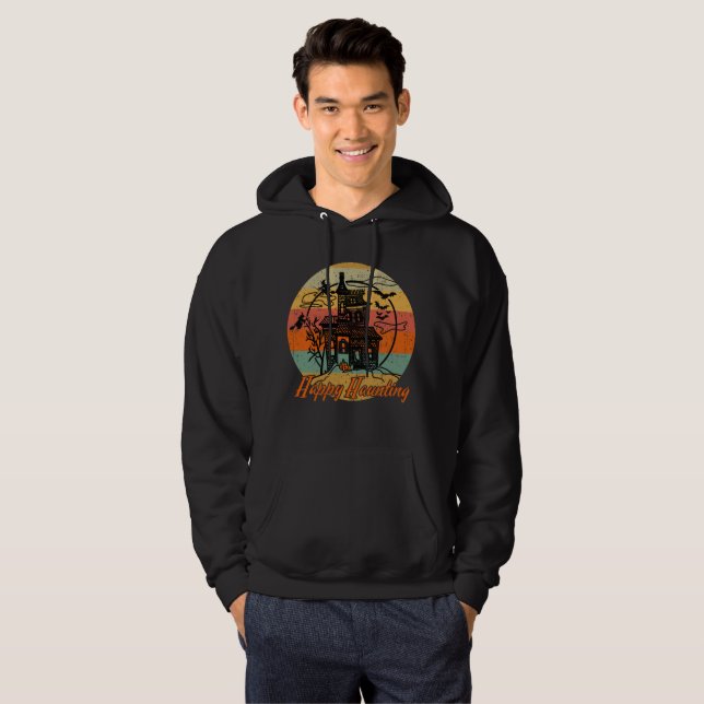 Sudadera Halloween Retro Feliz Haunting Haunting (Anverso completo)