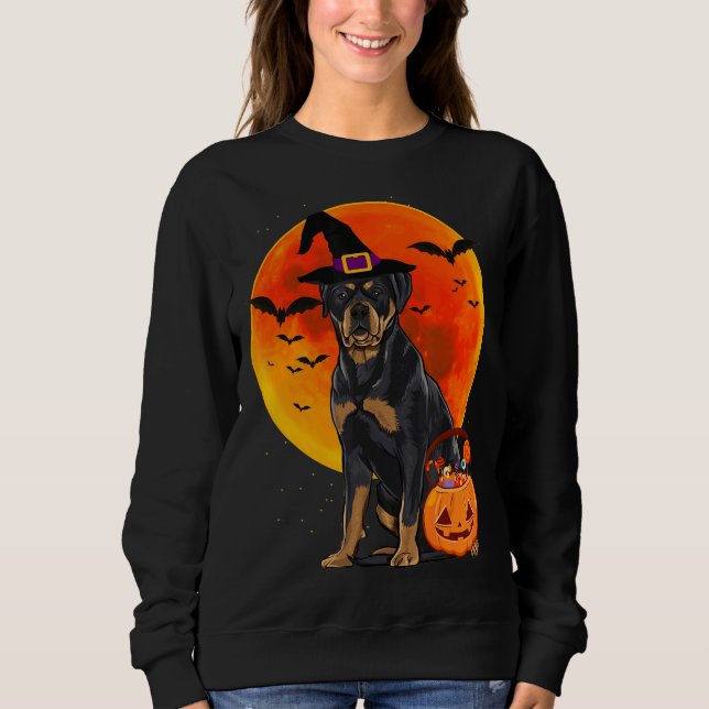 Sudadera Halloween Rottweiler Jack O Lantern Pumpkin (Anverso)