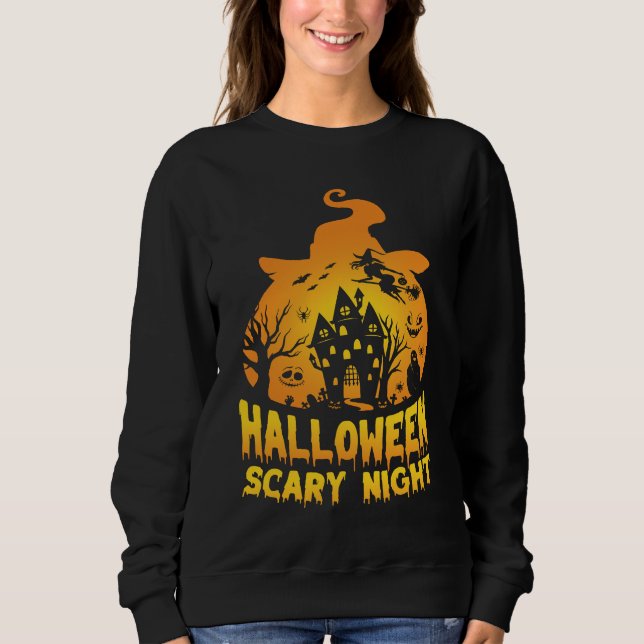 Sudadera Halloween Scary Night Haunty House Design (Anverso)