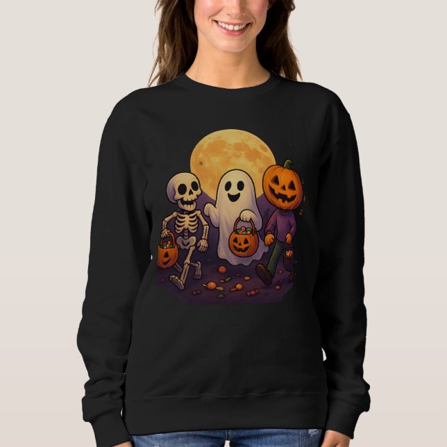 Sudadera Halloween Sencilla Minimalista Unisex Mujer Mascul (Anverso)