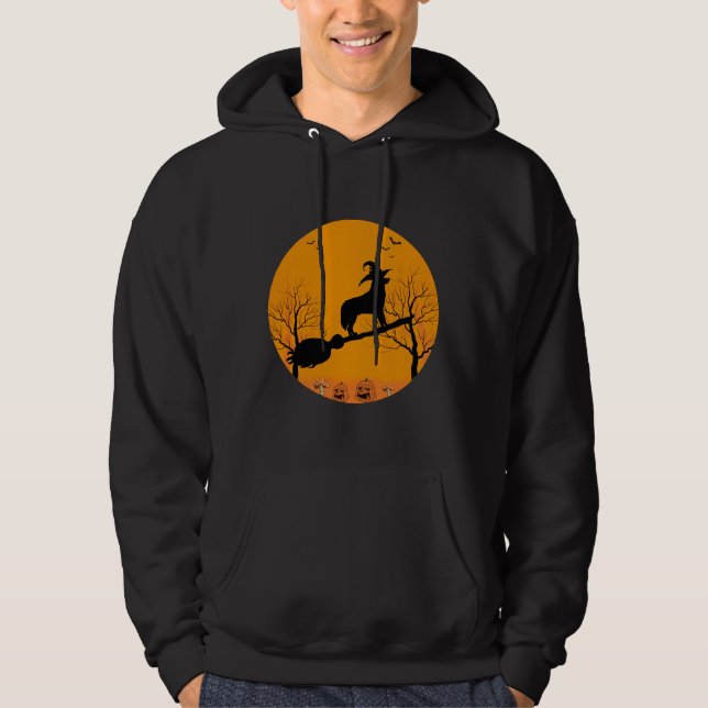Sudadera Halloween Siberian Husky Witch Scary Moon Funny H (Anverso)