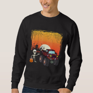 Sudadera Halloween Skeleton Riding Monster Truck Toddler Bo