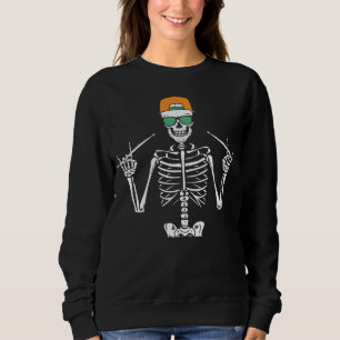 Sudadera Halloween Skeleton Rock Hand Play Drums Mujeres