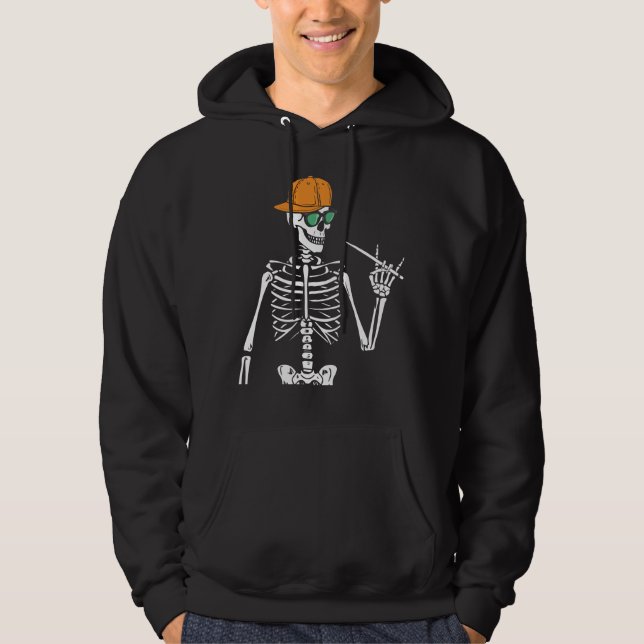 Sudadera Halloween Skeleton Rock Hand Trucos Hombres (Anverso)
