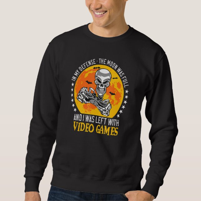 Sudadera Halloween Skeleton Video Gamer Controllers Boys Ki (Anverso)
