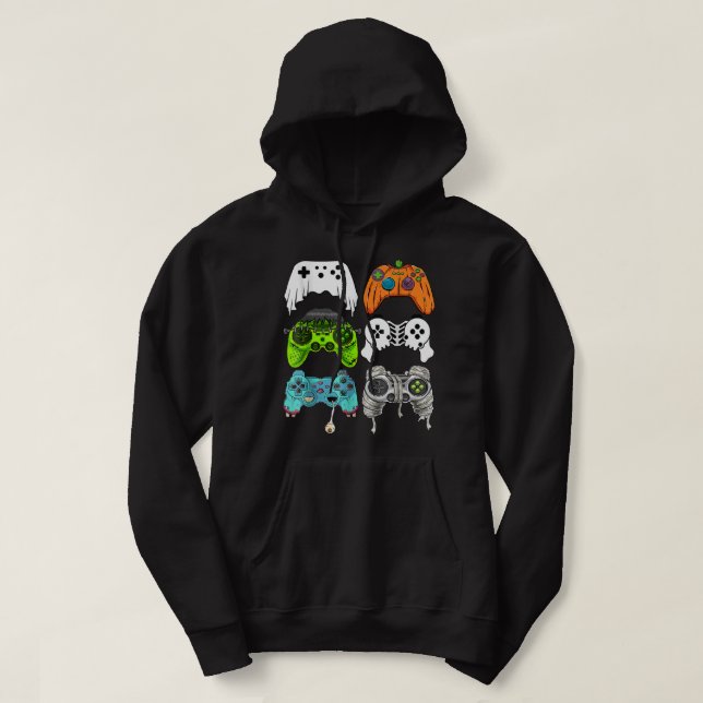 Sudadera Halloween Skeleton Zombie Gaming Controllers Mummy (Diseño del anverso)